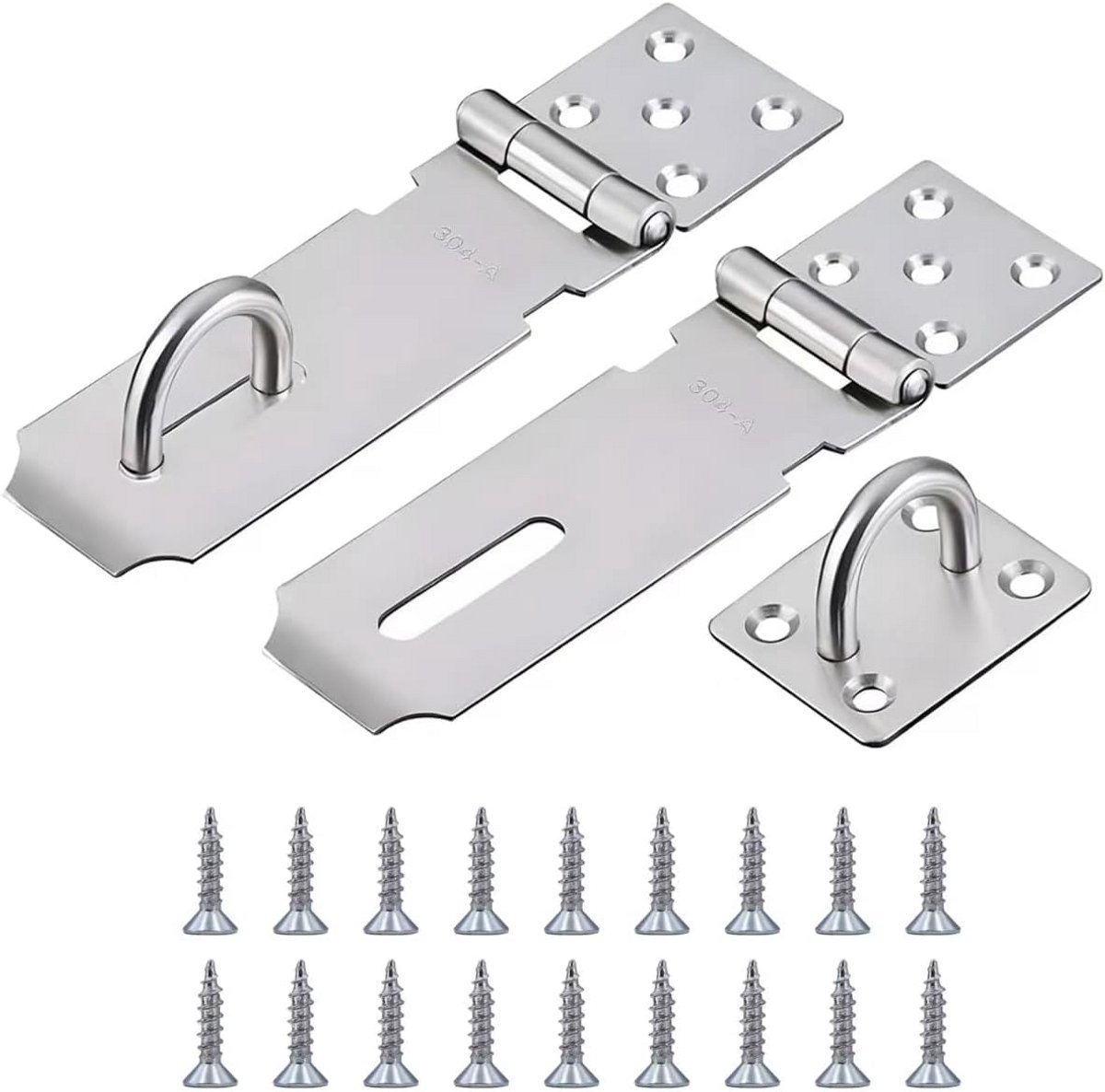 RVS Hangslotbeugel en Deurvergrendeling - 4 Inch Rvs Hasp Sluiting met Schroeven