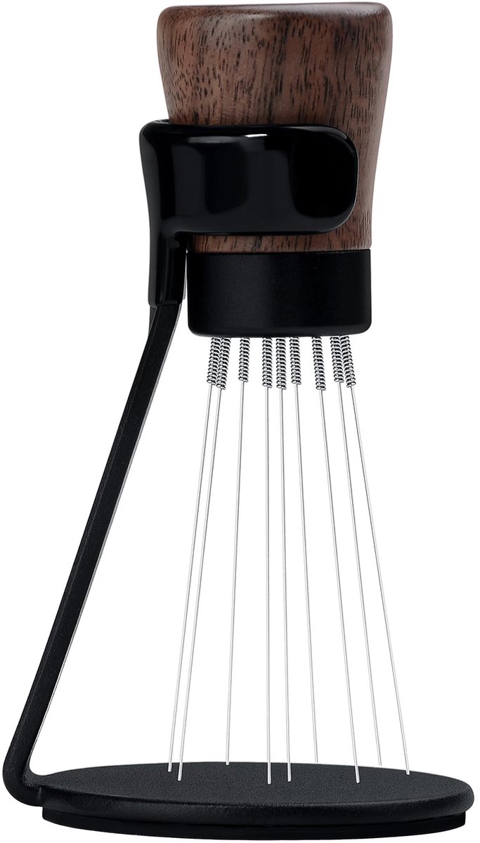 Unyqoos® Geavanceerde espresso roerder met ergonomisch ontwerp en walnoothouten handvat