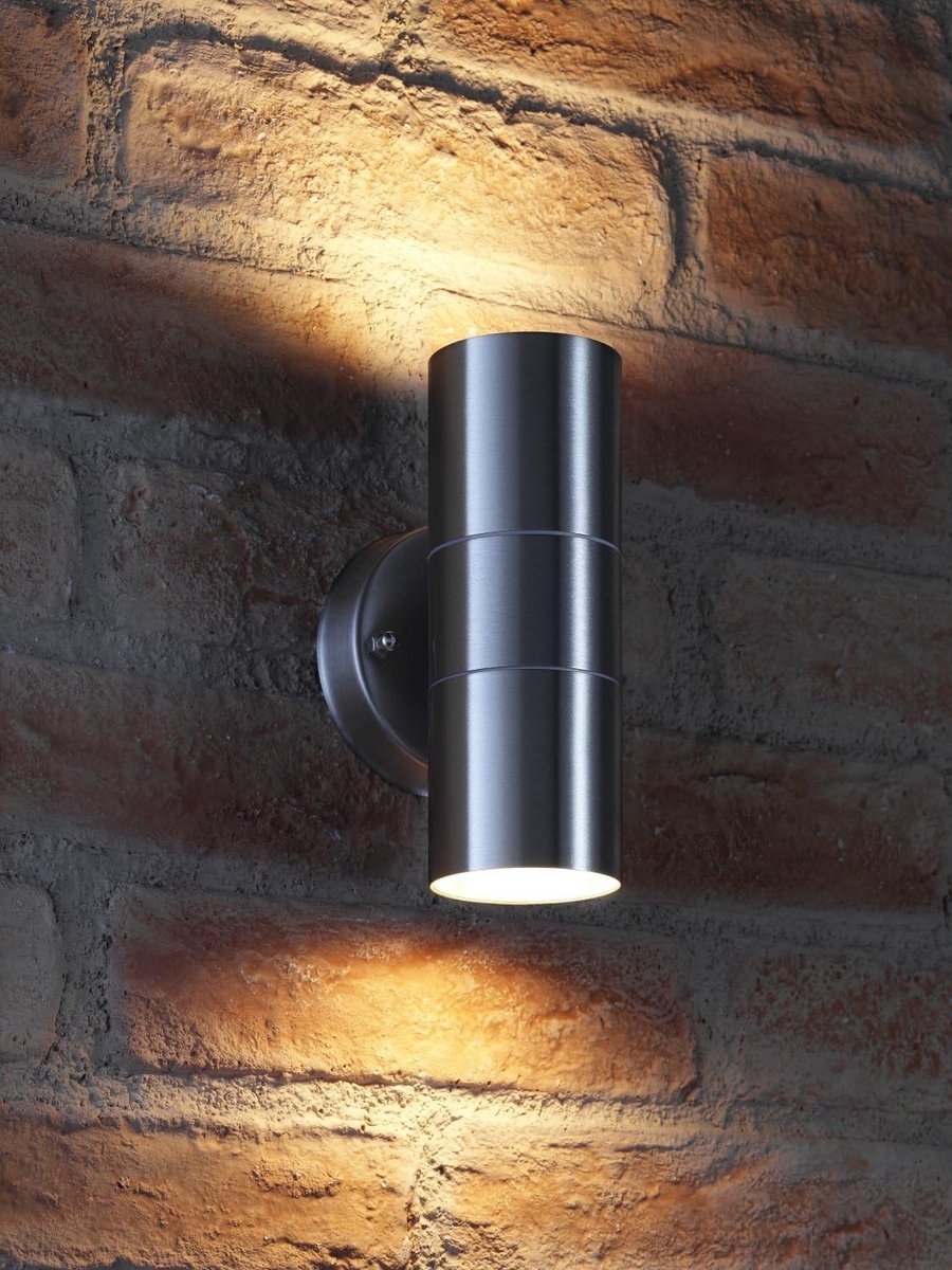 Roestvrijstalen Binnen/Buiten Wandlamp Dubbel Up & Down - Weerbestendig