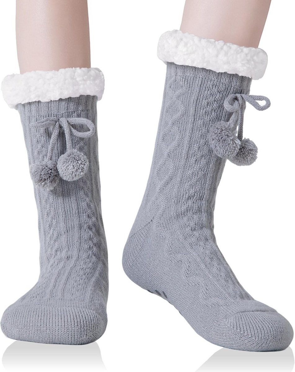 Dames Sokken Antislip Warm Fleece Huissokken voor Winter