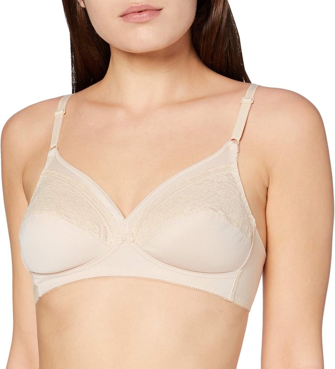 Comfortabele Voorgevormde Dames Beha Zonder Beugel - Nude - Maat 95D