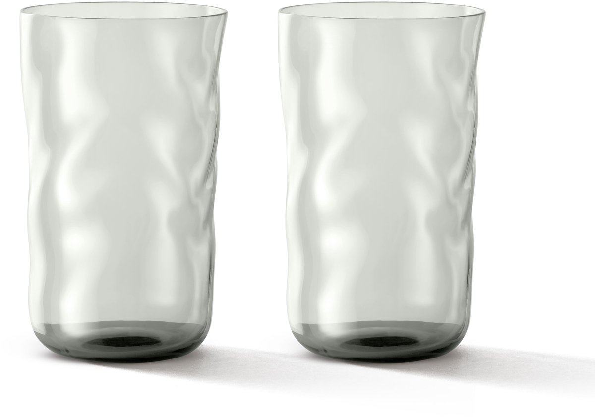 Paveau Swirl Mist - Longdrinkglazen (460 ml) - Set van 2 - Mondgeblazen Borosilicaatglas