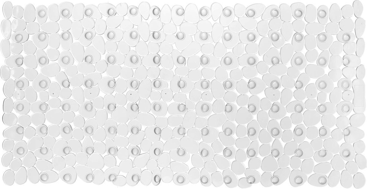 Stunq® Inlegmat voor badkuip of douche, in steen-look, leverbaar in wit, zwart, grijs, transparant en melange en de afmetingen 53 x 53 cm en 70 x 35 cm