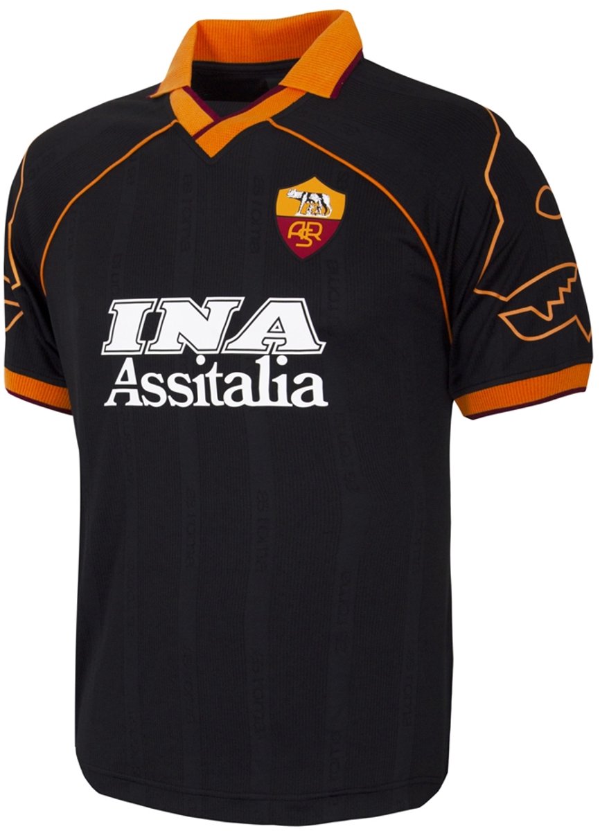 COPA - AS Roma 1999/00 Third Retro Voetbalshirt - Heren - Zwart - L