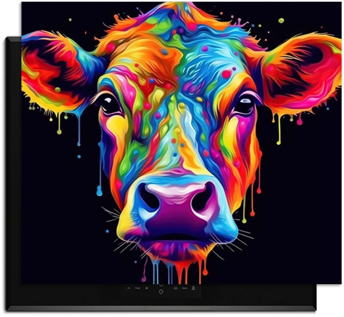 KitchenArt - Rainbow Graze - Inductie Beschermer - 52x35 cm - Kookplaat Beschermer - Luxe Afdekplaat Inductieplaat - Anti-slip & Oprolbaar - Beschermmat Inductiekookplaat