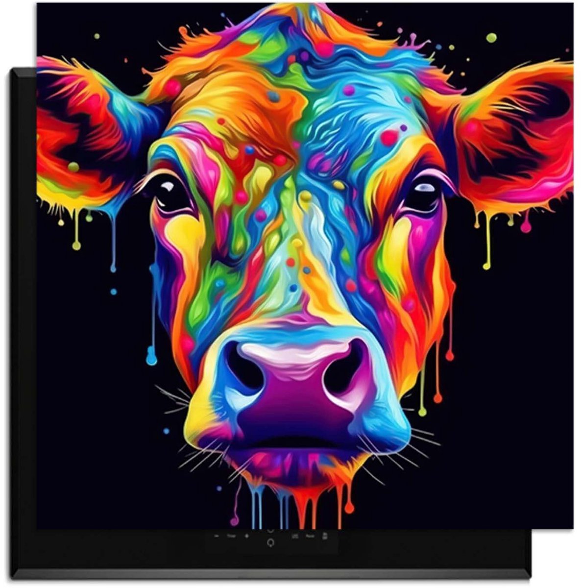 KitchenArt - Rainbow Graze - Inductie Beschermer - 59x52 cm - Kookplaat Beschermer - Luxe Afdekplaat Inductieplaat - Anti-slip & Oprolbaar - Beschermmat Inductiekookplaat