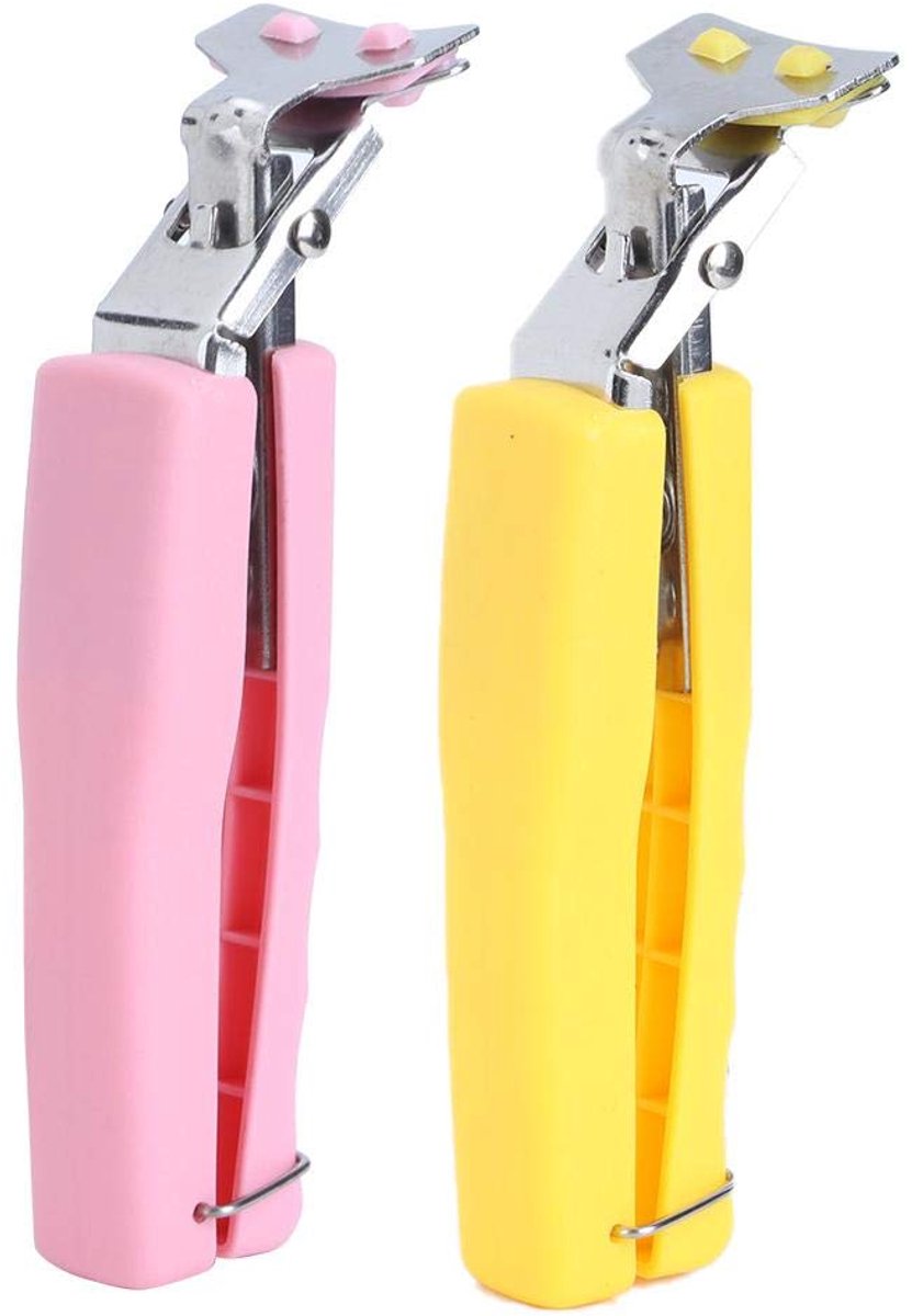 2 stuks anti-hot clip multifunctionele roestvrijstalen schotel klem kom clip anti hot tong pot pan grijpers keuken tool(Roze)