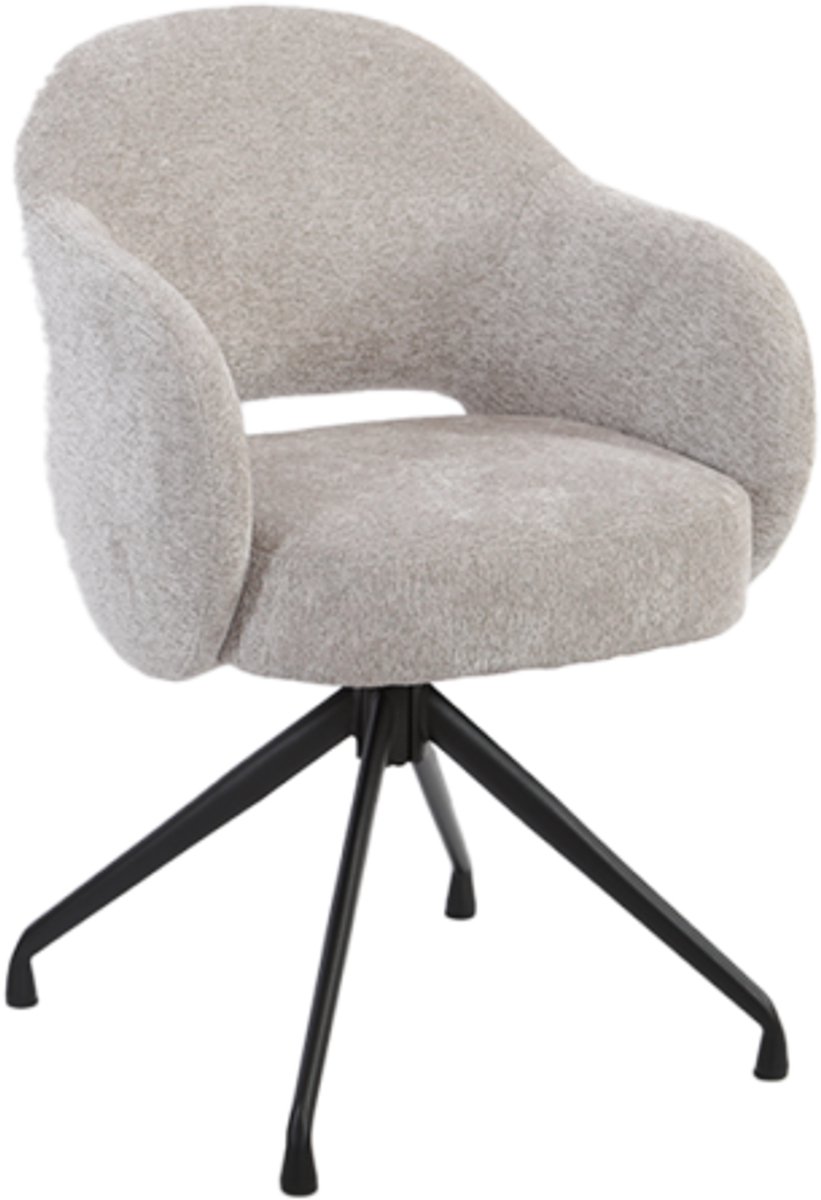Tower Living eetkamerstoel Porto draaibaar zwart - Toro 35 beige