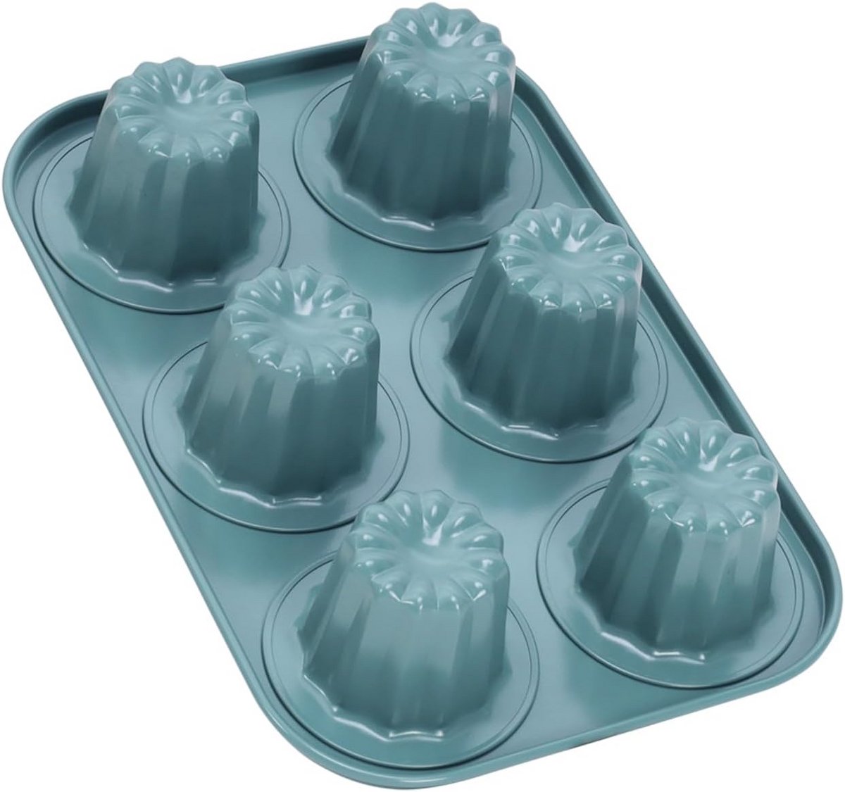 Canele cakevorm 6 holtes antiaanbaklaag robuust koolstofstaal