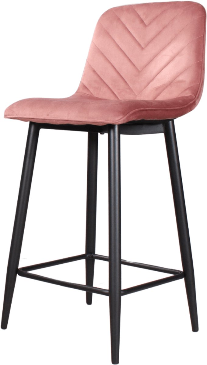 DS4U Gaby barkruk velvet 65 cm 2.0 - roze
