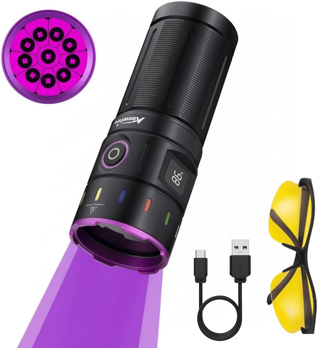 UV-zaklamp 365 nm 60 W USB-oplaadbaar met digitaal display
