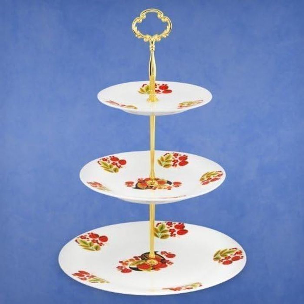Porseleinen etagère voor taart en gebak - 3 laags - Hoogte 36 cm