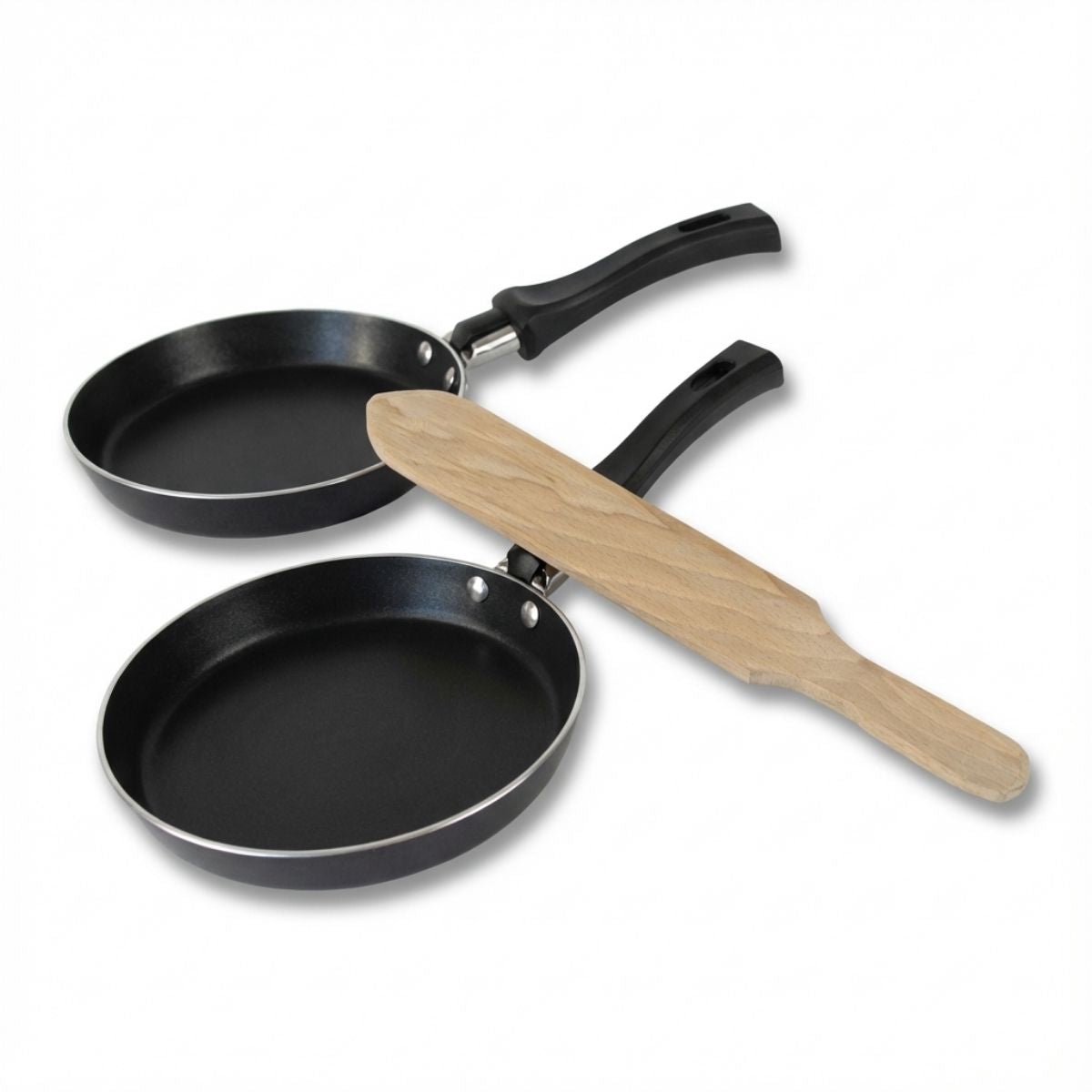 Set 2 mini pannenkoekenpannen 14 cm en 1 spatel Elo Jewel de Luxe