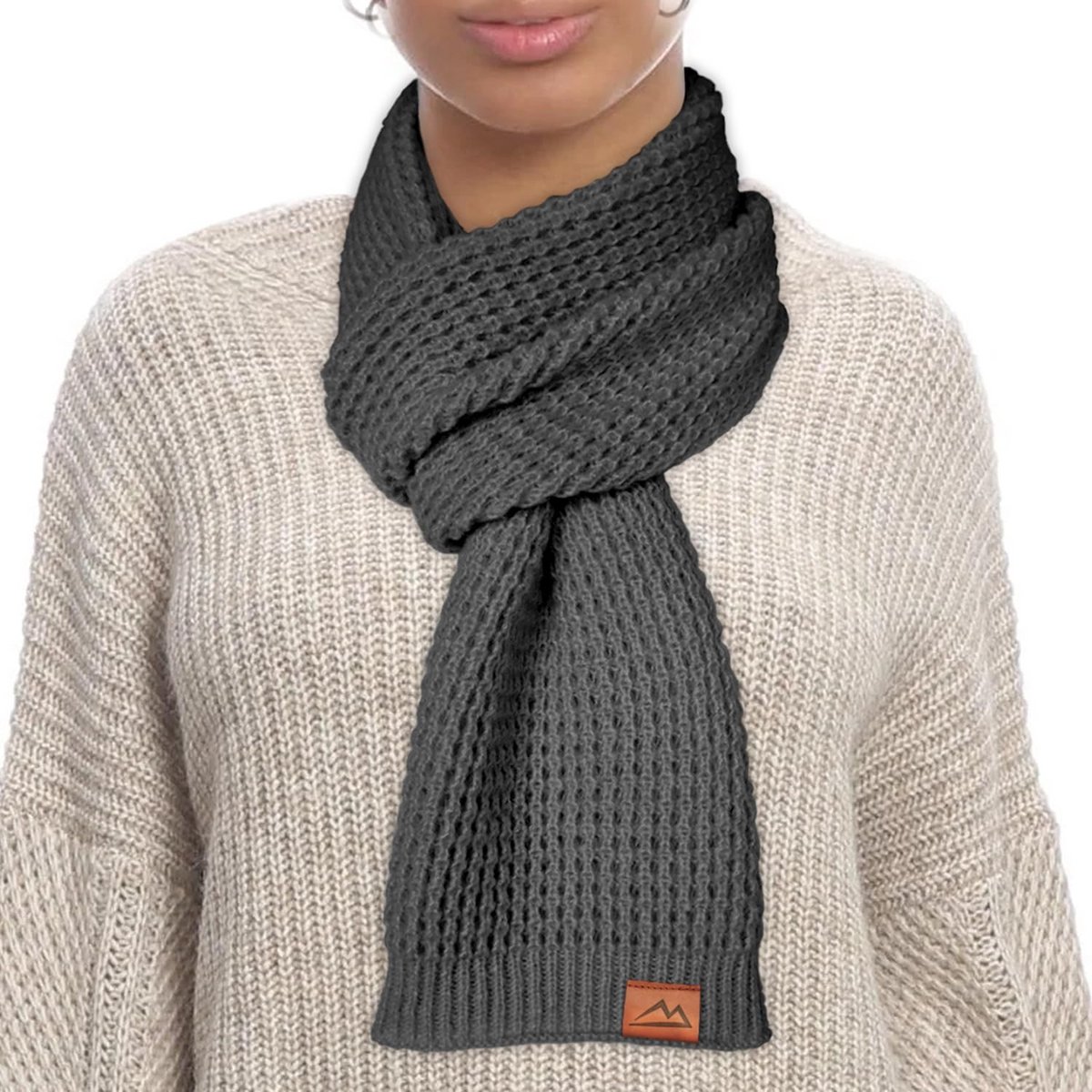 Gebreide Damessjaal Wafelpatroon 180 x 35 cm Warm en Stijlvol