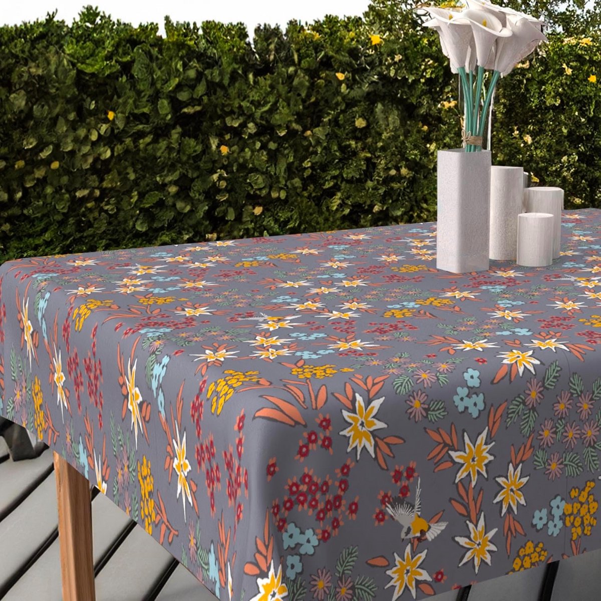 Vuilafstotend tafelkleed vierkant 180x180 cm waterdicht bedrukt veelkleurig