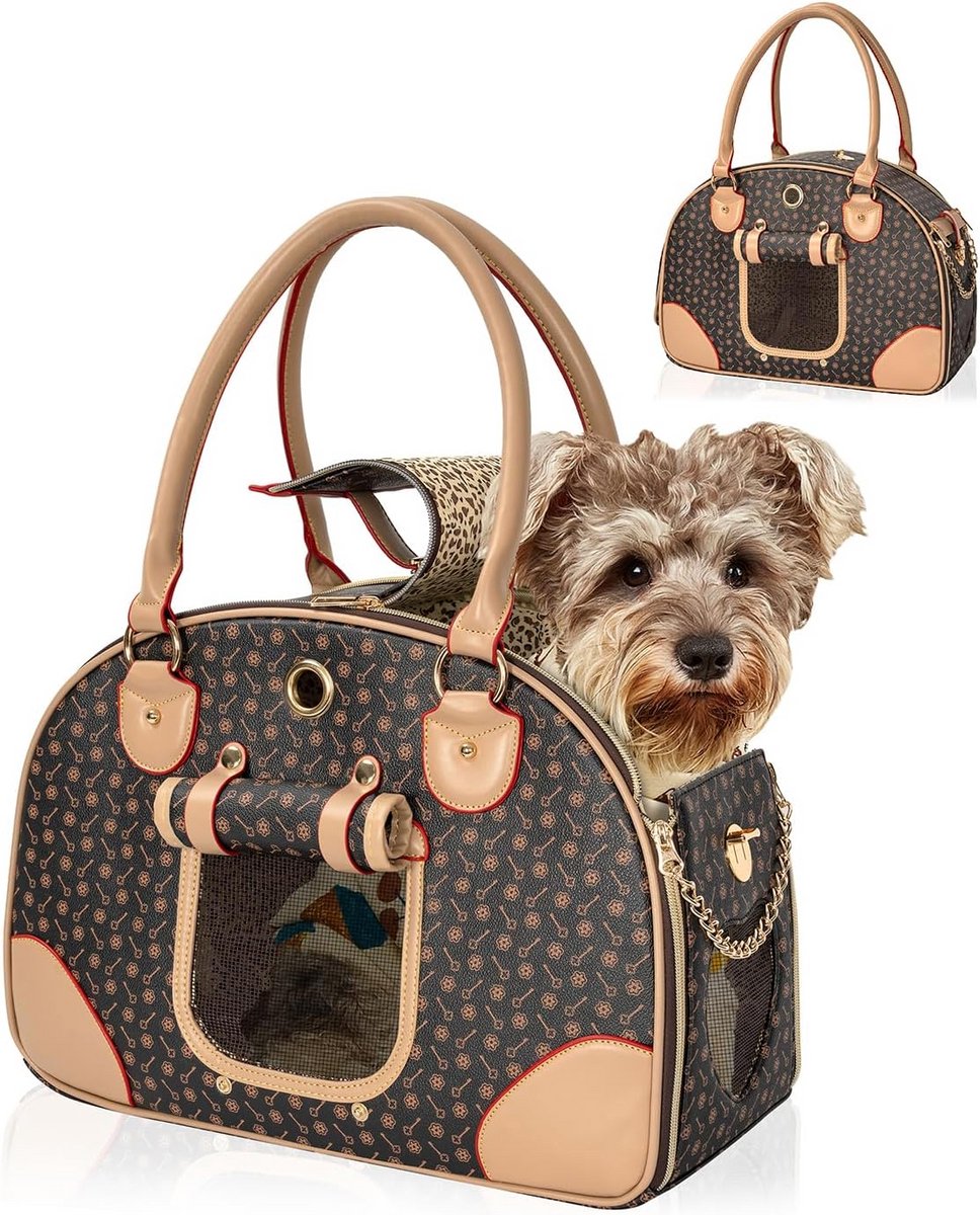 Hondentas draagtas transporttas 42x18x31 cm voor kleine honden en katten tot 4 kg