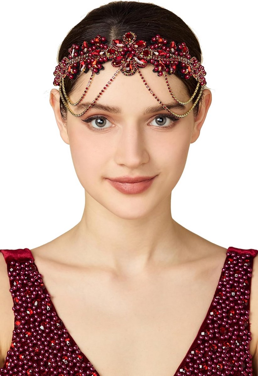 Vintage Flapper Hoofdband Jaren 20 Rhinestone Haaraccessoire