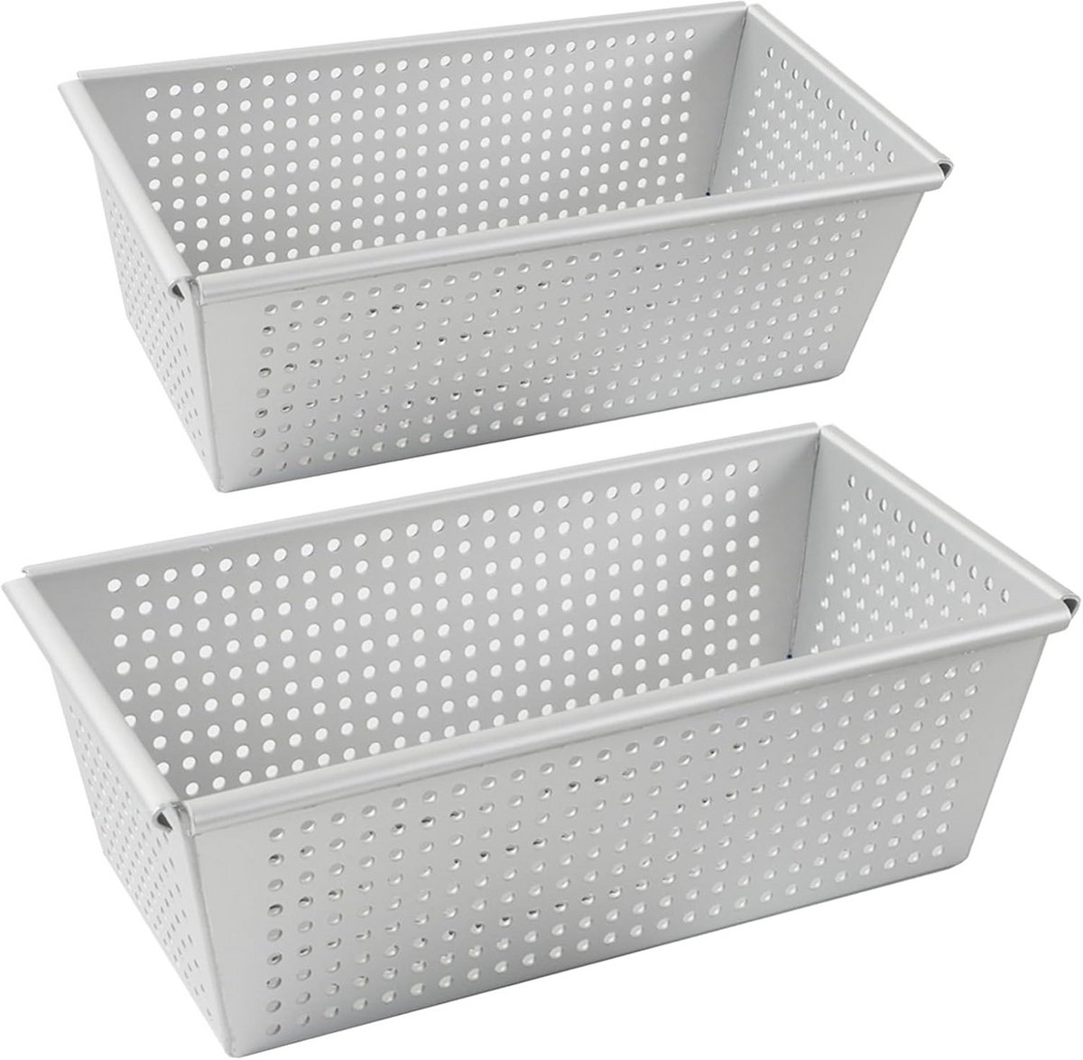 Set van 2 Rechthoekige Broodvormen - Geëloxeerd Aluminium, 20 cm & 25 cm