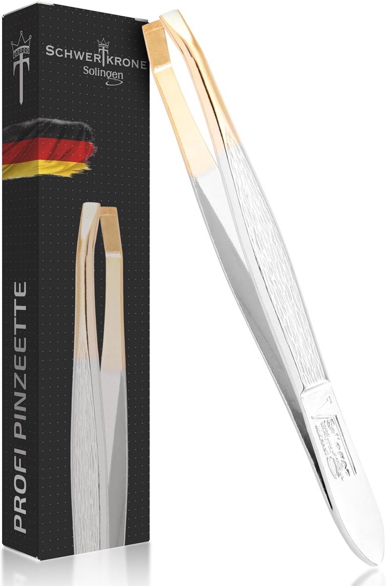 Pincetten 8 cm - Made in Solingen - Duitsland - 4 varianten - recht, schuin, gebogen, fijn