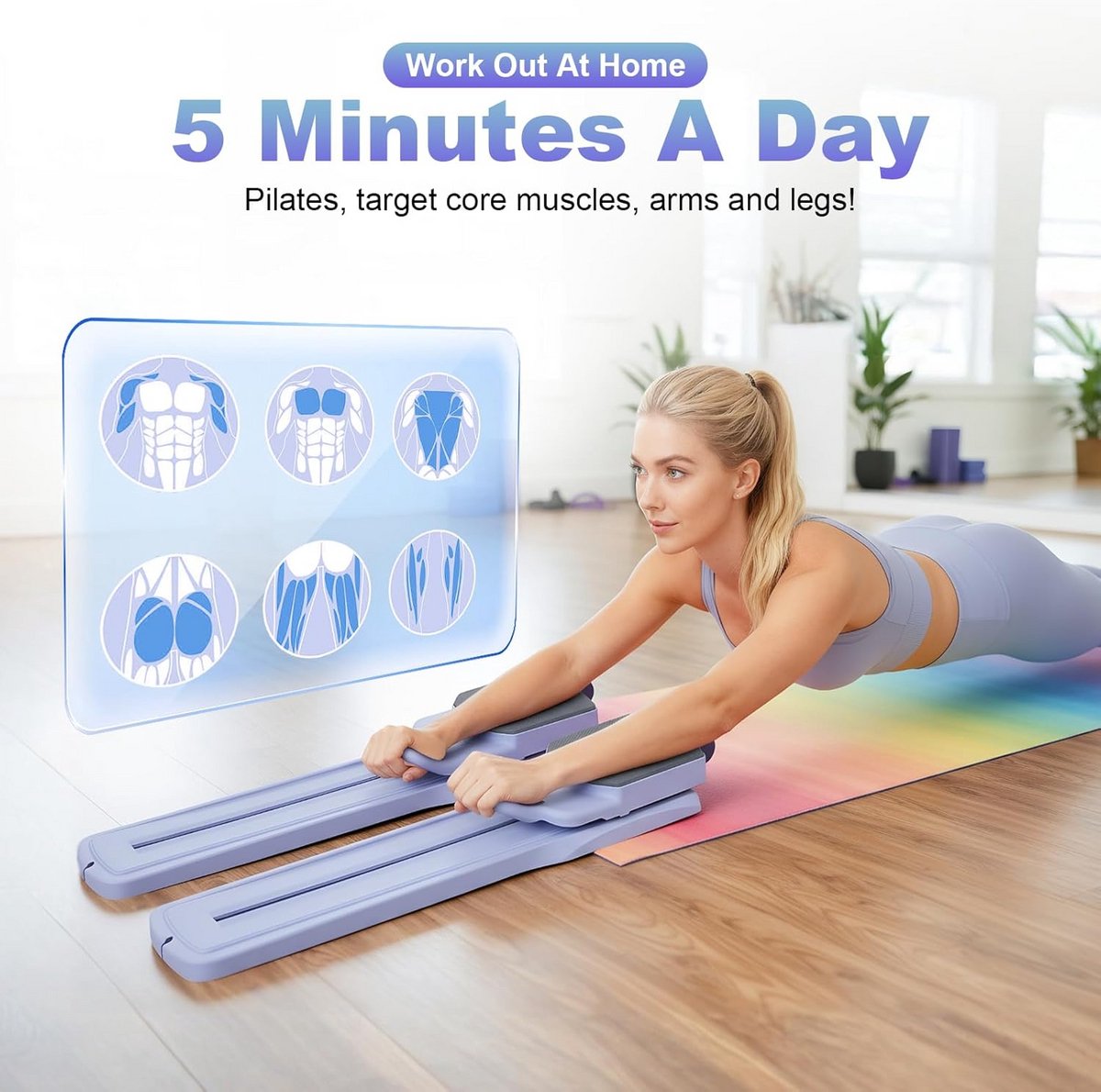 Inklapbare Pilates Board 6-in-1 met - afbeelding 3