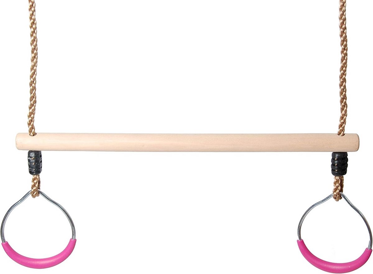 Houten Klimringen en Trapeze voor Kinderen - Schommel voor Speeltuin en Tuin