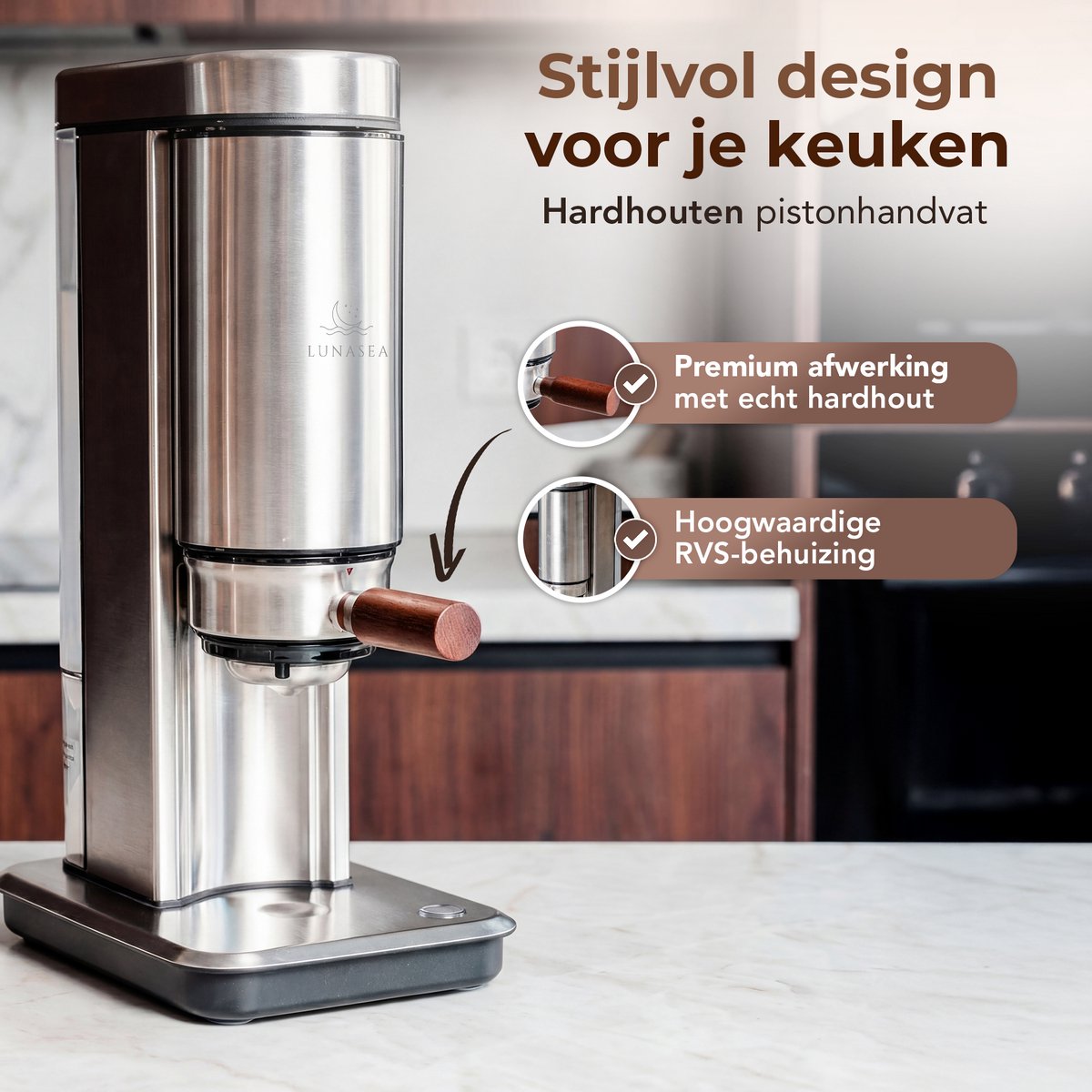 LunaSea LunaPress Espressomachine met Boiler Pressure - afbeelding 3