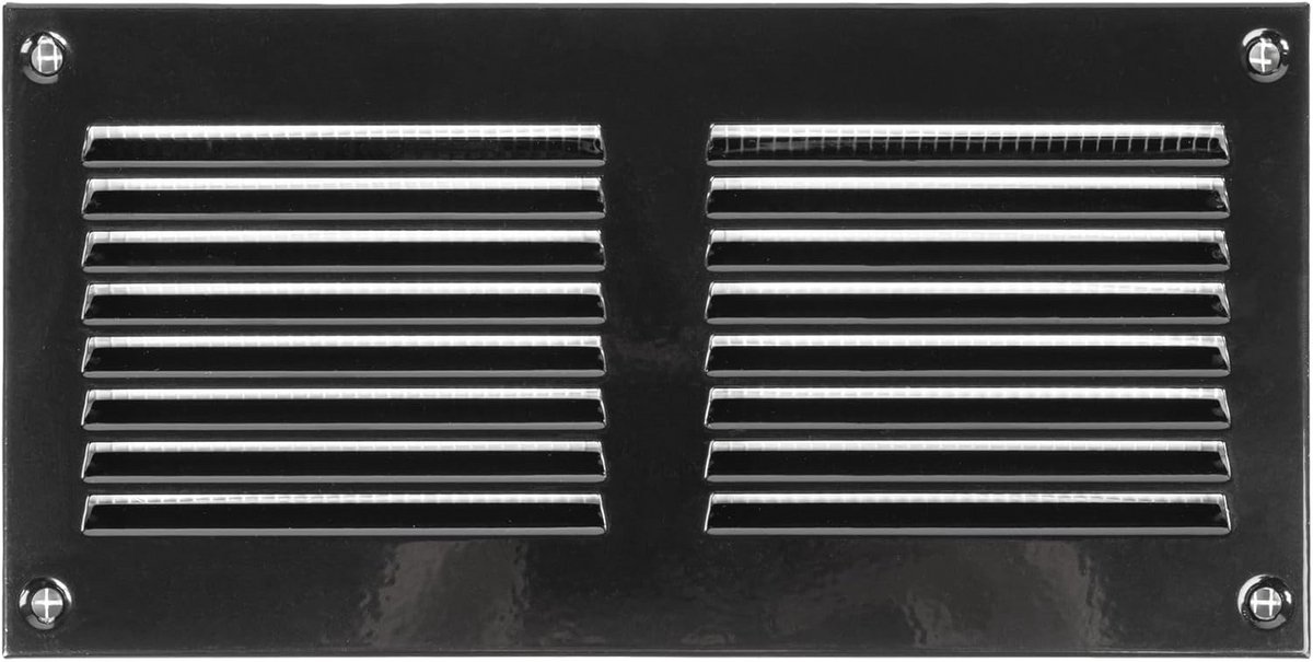 Ventilatierooster 200 x 100 mm - zwart metalen luchtafvoerrooster voor optimale ventilatie in uw huis