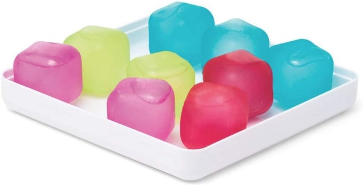 Herbruikbare ijsblokjes en lade - Regenboog, kunststof