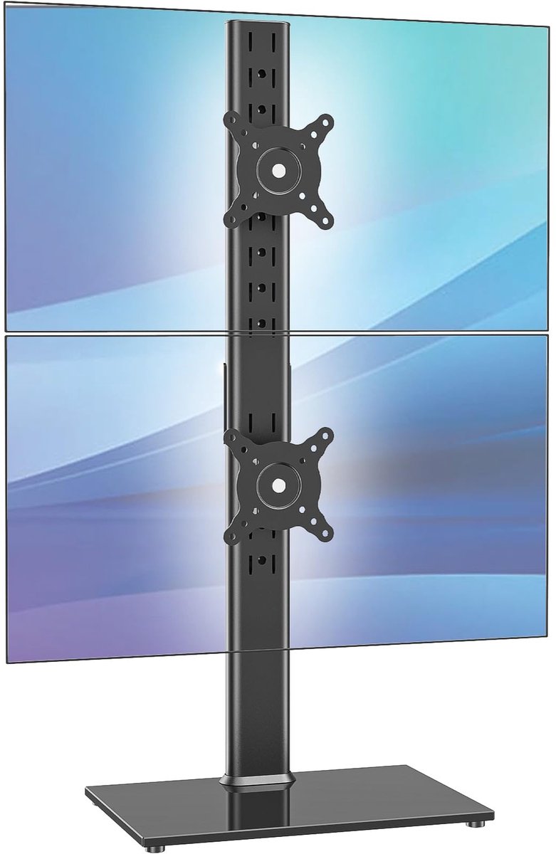 Image of Unyqoos® Verstelbare vrijstaande monitorstandaard voor twee schermen van 13 tot 34 inch