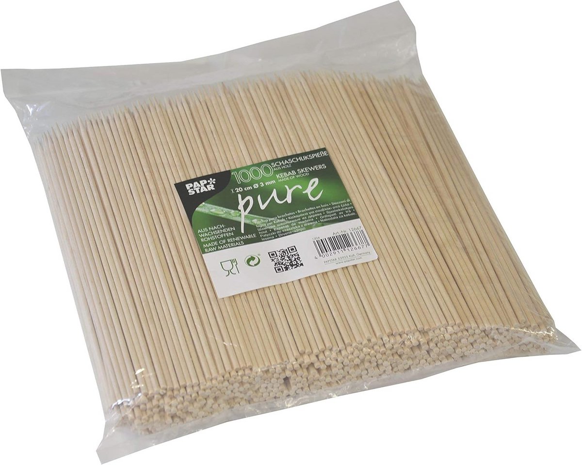 Houten Shashlik Spiezen - 1000 Stuks - 20 cm