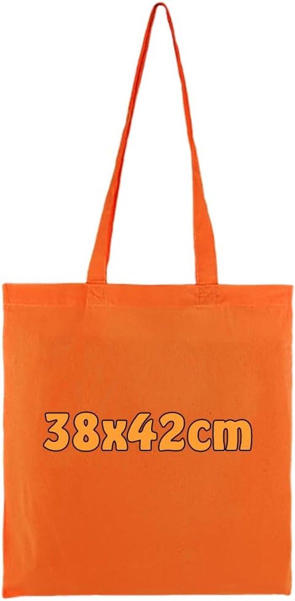 Katoenen tas onbedrukt met lange hengsels 38x42cm