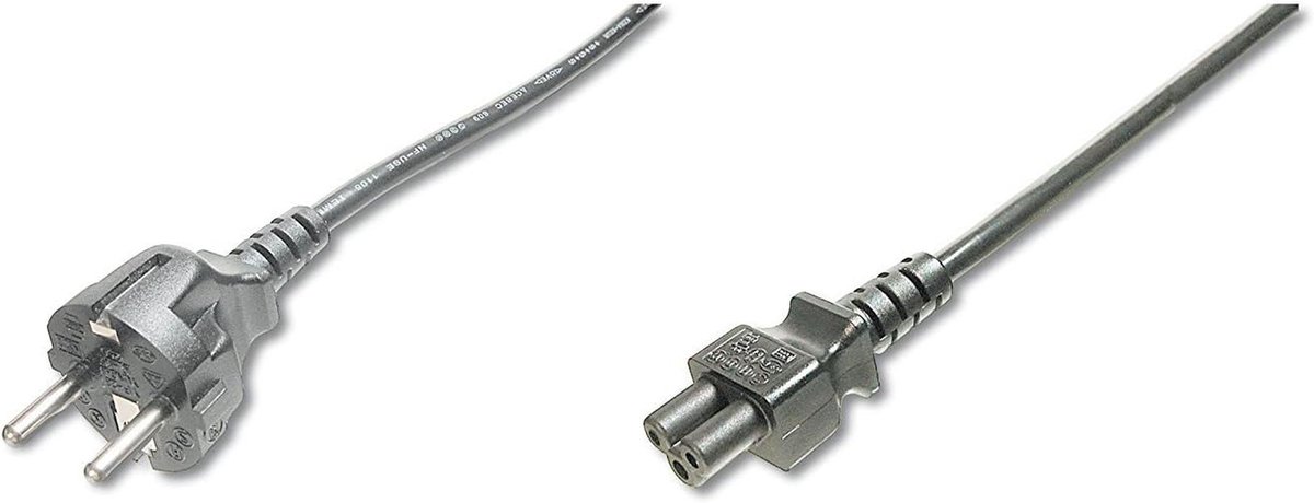 Netaansluitkabel 0,75 m CEE 7/7 naar C5 H05VV-F3G 0,75 mm² - Stroomkabel