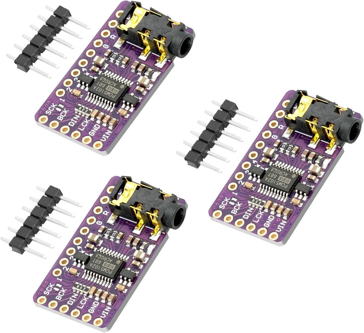 3x Hoge Kwaliteit I2S IIS Digital naar Analoog DAC Stereo Audio Module voor Arduino & Raspberry Pi