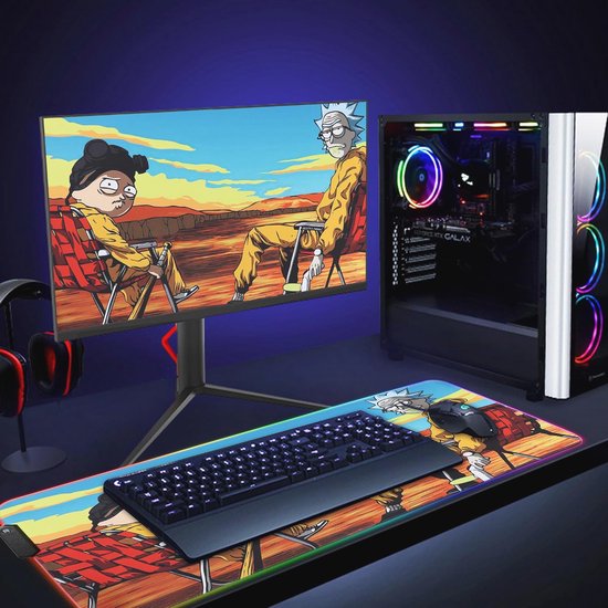 Grote RGB gaming muismat met LED verlichting en antislip oppervlakte van Merkloos — afbeelding 4