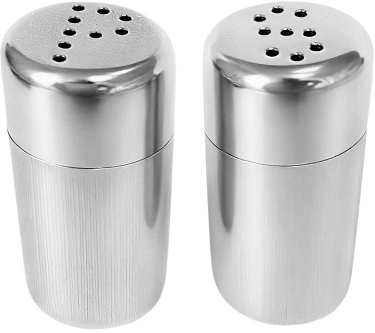IMPERATORIS® Mini Zoutvaatjes Set – Elegant en Praktisch – Zoutvaatjes van Glas en Roestvrij Staal – Geschikt voor Keuken en Tafel – Set van 2 Zilver - 48 mm