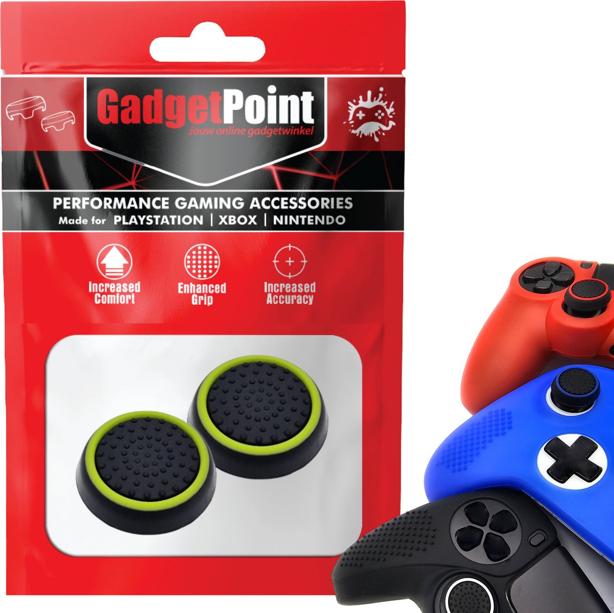 Bol.com Gadgetpoint - Thumb Grips voor PlayStation, PS5, Xbox X/S, One & Switch Pro Controller - Gaming Thumbgrips - Performance... aanbieding