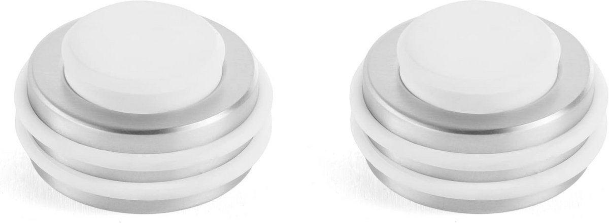 Zekere Deurstopper - Zelfklevend Rubber, Groot, Wit met Gesatineerde Ondergrond