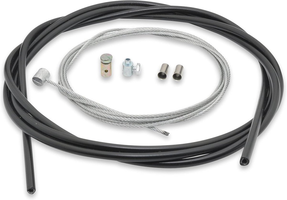 Koppelingskabel Ø2mm 2 meter met Schroefnippel en Dwarsnippel voor Bromfiets en Motorfiets