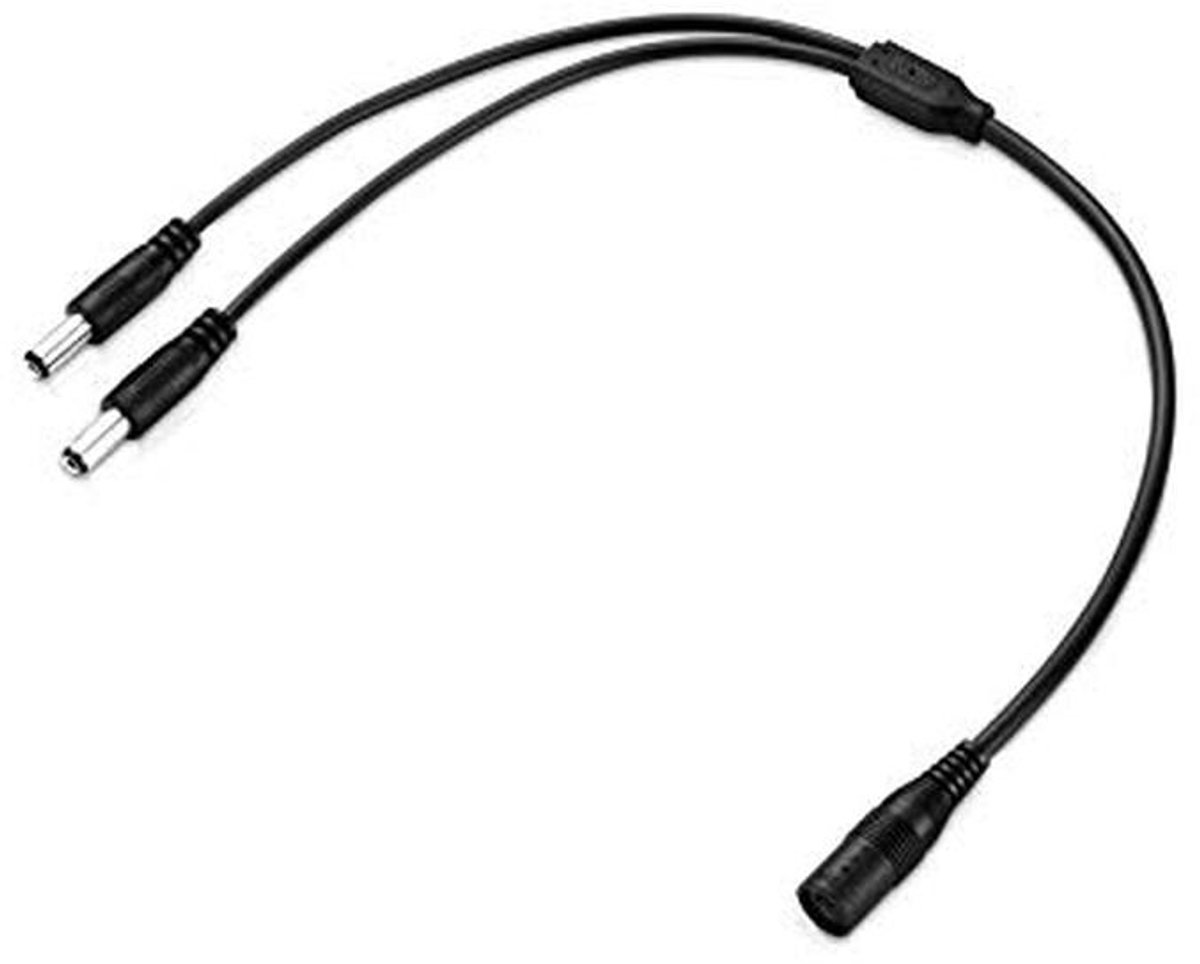 Laagspanning Y-kabel 5,5 x 2,1 mm - 40 cm - zwart