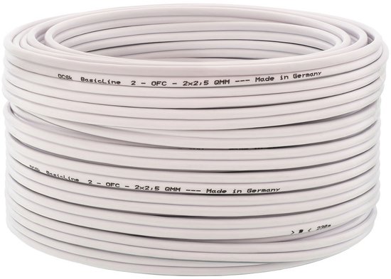 DeleyCON 25m Lautsprecherkabel 2x 2,5mm² CCA 2x50x0,25mm