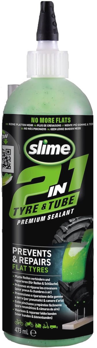 2-in-1 Bandenreparatiemiddel voor Binnenbanden en Tubeless Banden – Niet Giftig en Milieuvriendelijk – 455 ml