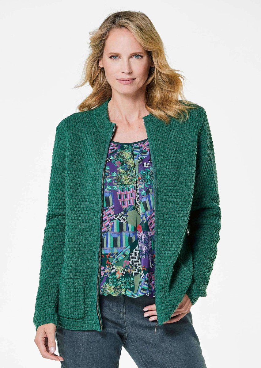 Goldner Vest Elegante wollen jas met noppenstructuur