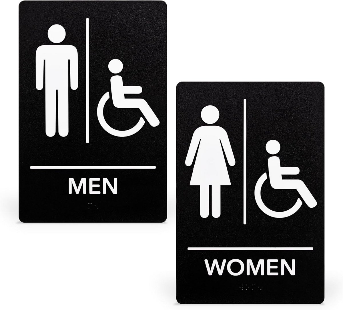 ADA-compatibel Toiletbord voor Bedrijven - Braille Badkamerbord met Dubbelzijdige Tape, 22,5 x 15,5 cm