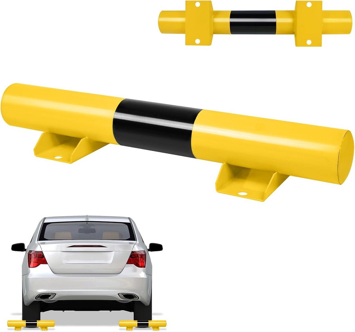 Wielstopper Set van 2 - Stalen Oprijbeveiliging voor Garage en Parkeerplaatsen