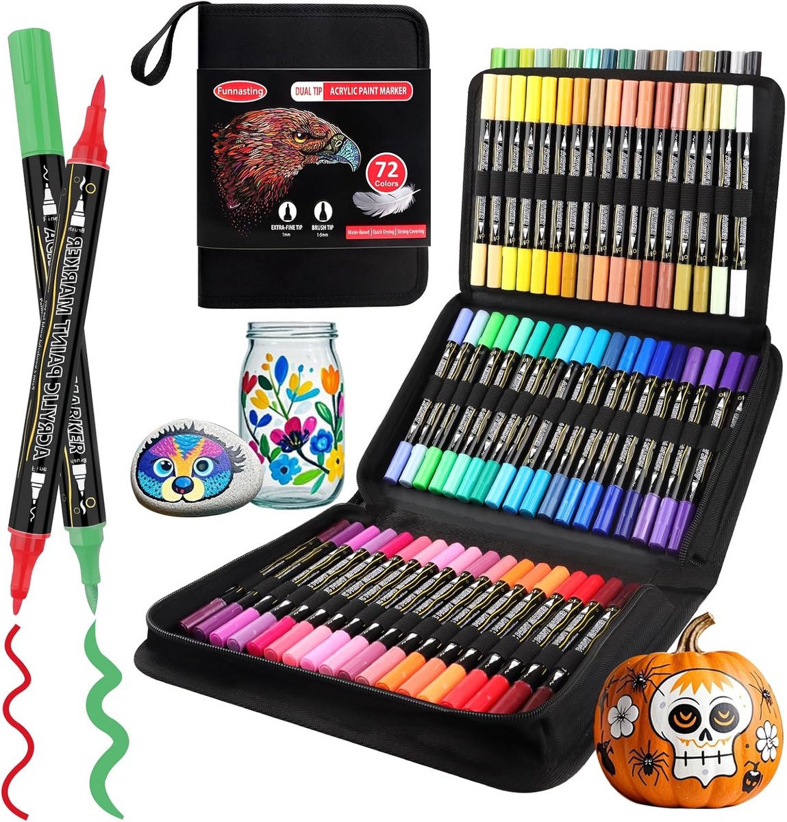 Acrylverf pennen set met 72 kleuren