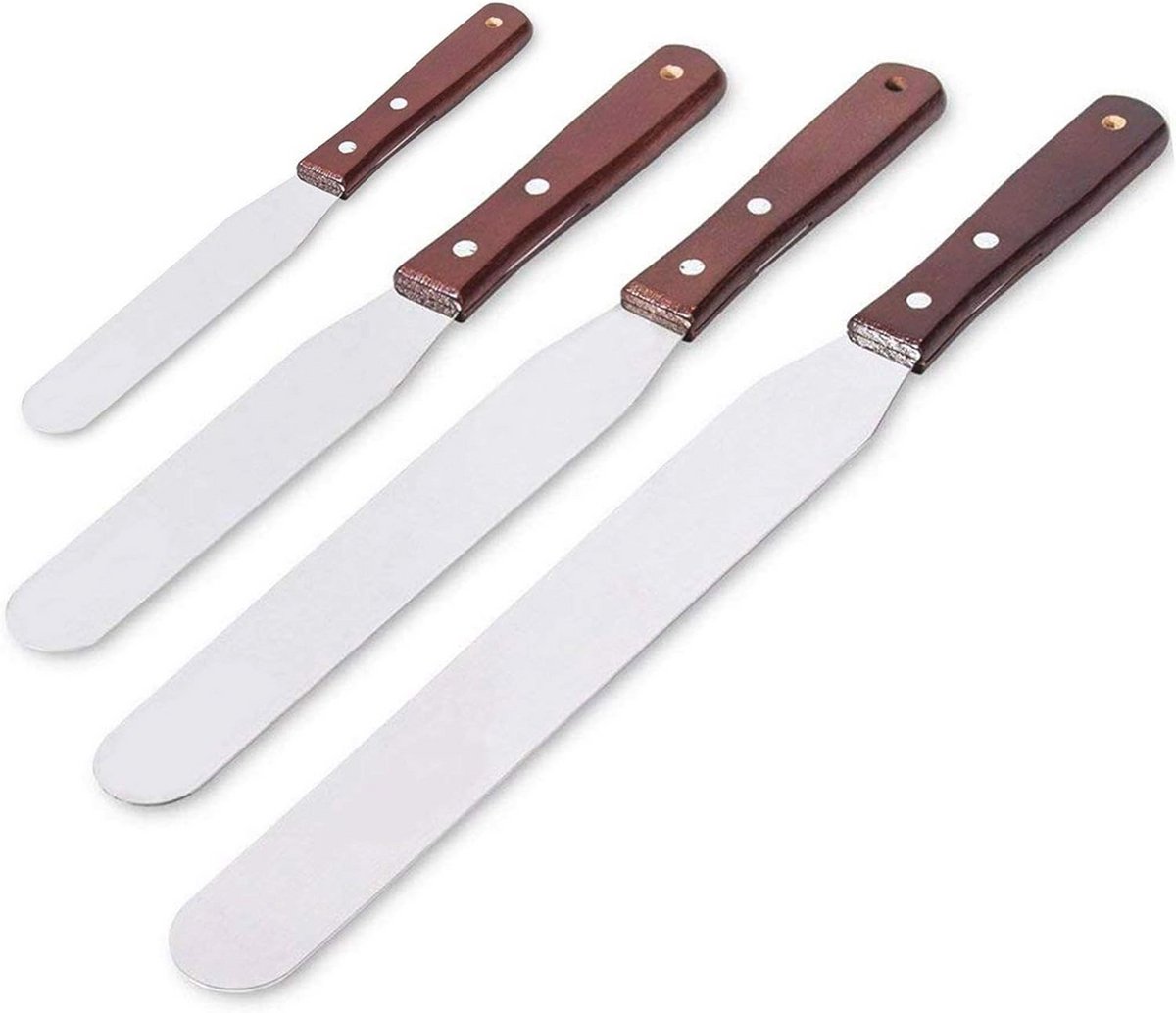 Set van 4 Professionele Cake Icing Spatels voor Decoratie