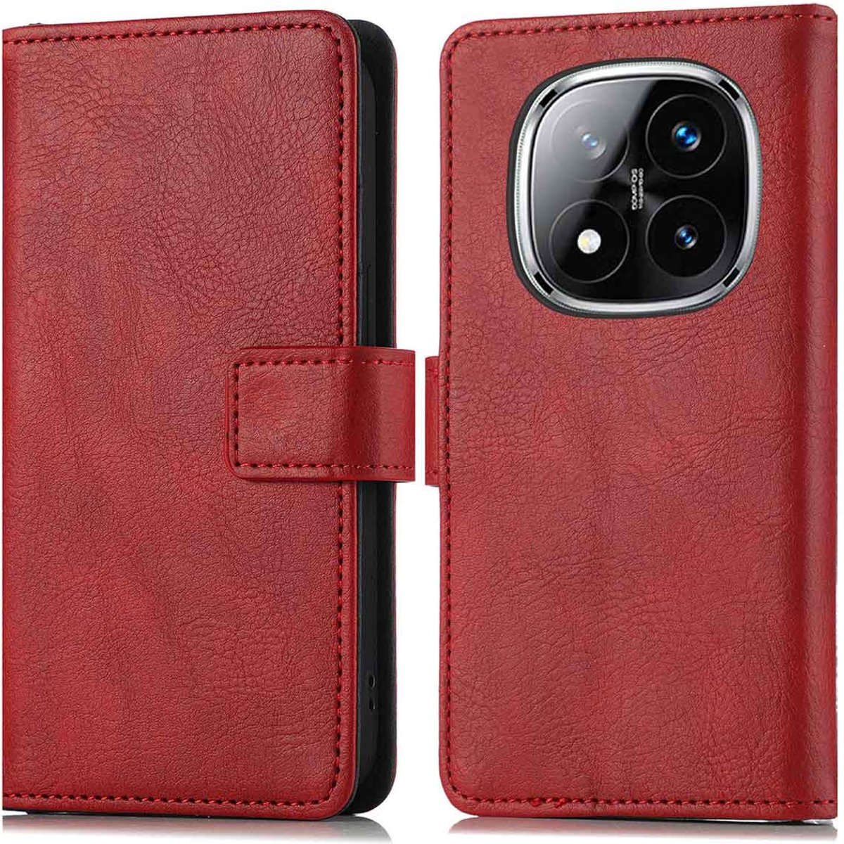 imoshion Hoesje - Geschikt voor Xiaomi Redmi Note 14 Pro (4G) - Luxe Bookcase - Rood