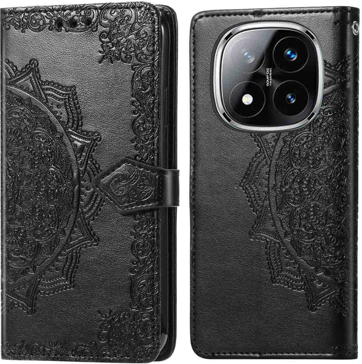 imoshion Hoesje - Geschikt voor Xiaomi Redmi Note 14 Pro (4G) - Mandala Bookcase - Zwart