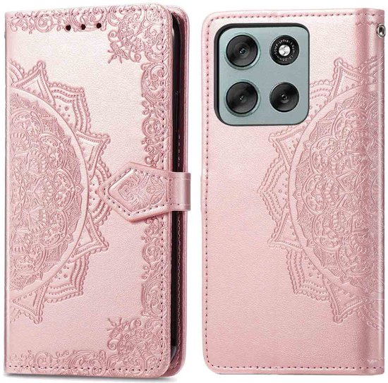 Étui imoshion - Compatible avec le Motorola Moto G56 - Mandala Bookcase - Or Goud