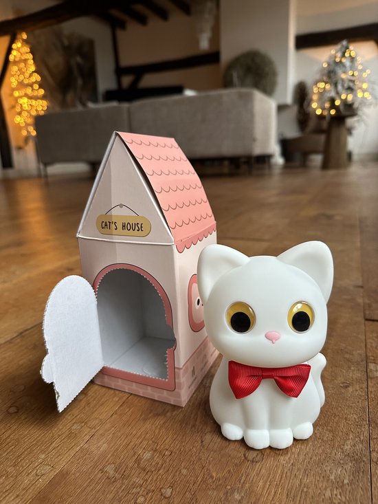 Baby Nachtlampje Kitten - Zacht Siliconen Nachtlampje Kind - RGB Kleuren & Dimbaar - Veilig voor Baby & Peuter - Tikbediening - Draadloos LED Lampje - Slaaphulp - Kerst Cadeau & Kraamcadeau van Merkloos — afbeelding 4